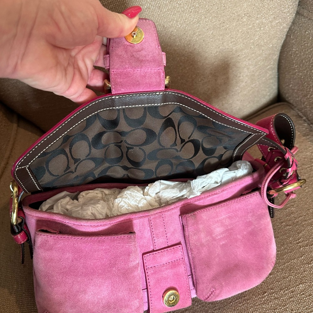 Vintage coach bag, beautiful suede - Picture 3 of 10